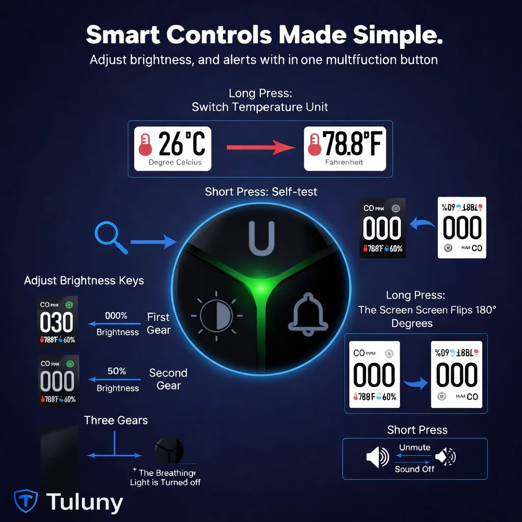 Tuluny AirGuard™ – 4-in-1 Carbon Monoxide & Gas Safety Monitor
